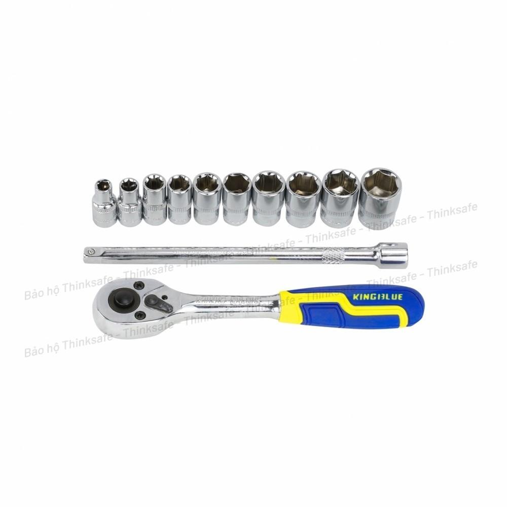Bộ Cần Siết Tự Động Và Đầu Tuýp 12 Chi Tiết KingBlue 1/4 -1/2 inch thép crv siêu cứng, chịu lực, chịu nhiệt tốt