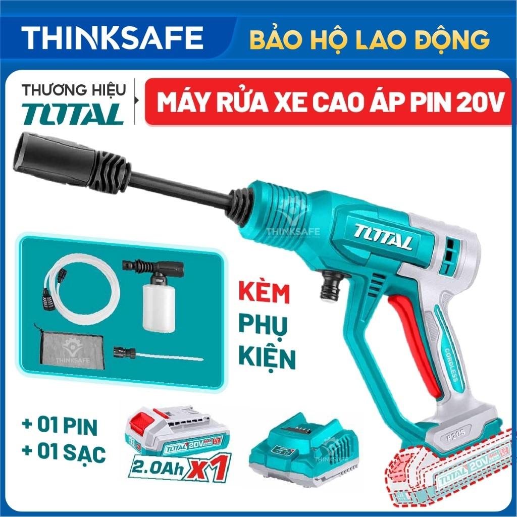 Máy xịt rửa áp lực pin 20V Total TPWLI20362 Máy rửa xe pin 24.8 bar, lưu lượng 2.8 lít/phút kèm phụ kiện