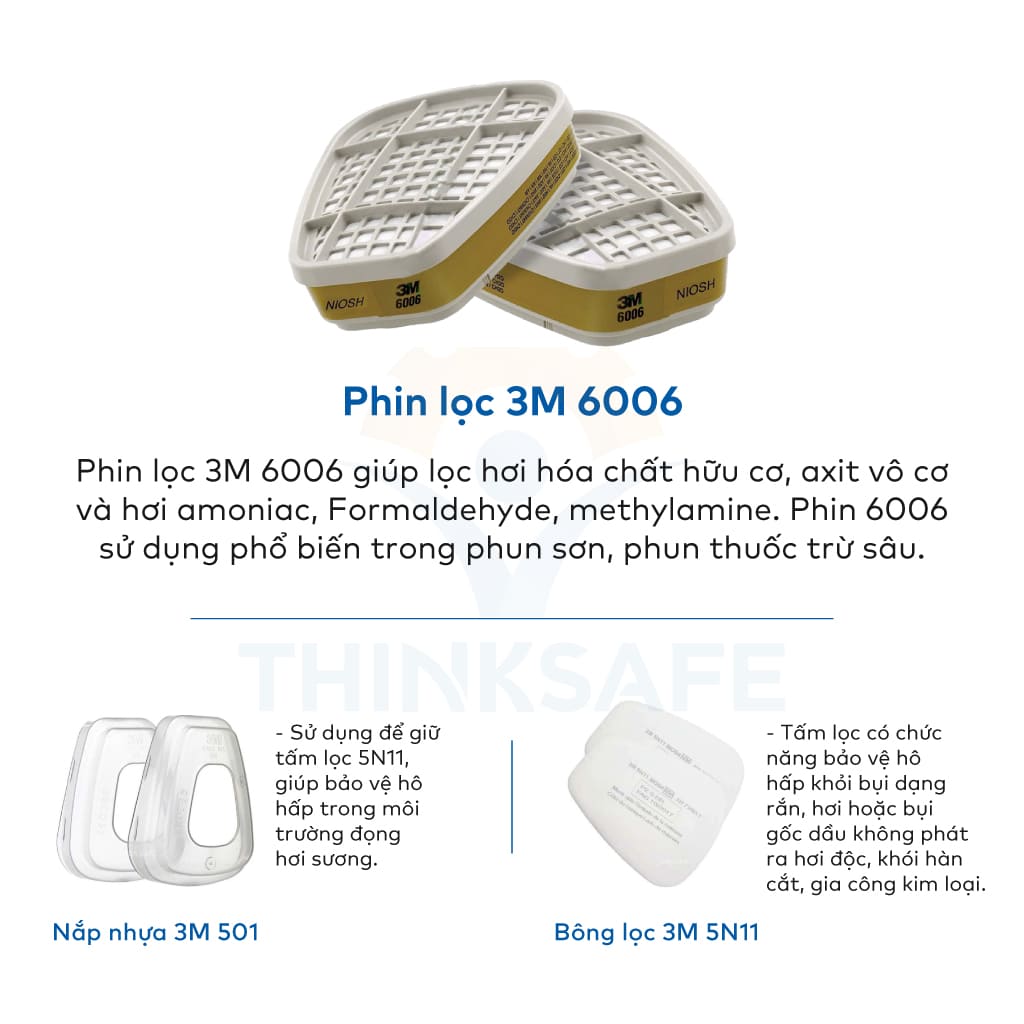 Bộ Mặt Nạ Phòng Độc 3M 6800 Kèm Phin 6006 | Bộ 7 món