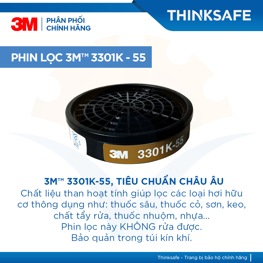 Bộ Mặt Nạ Phòng Độc 3M Chính Hãng HF52 Phin 3301K | Phun Thuốc