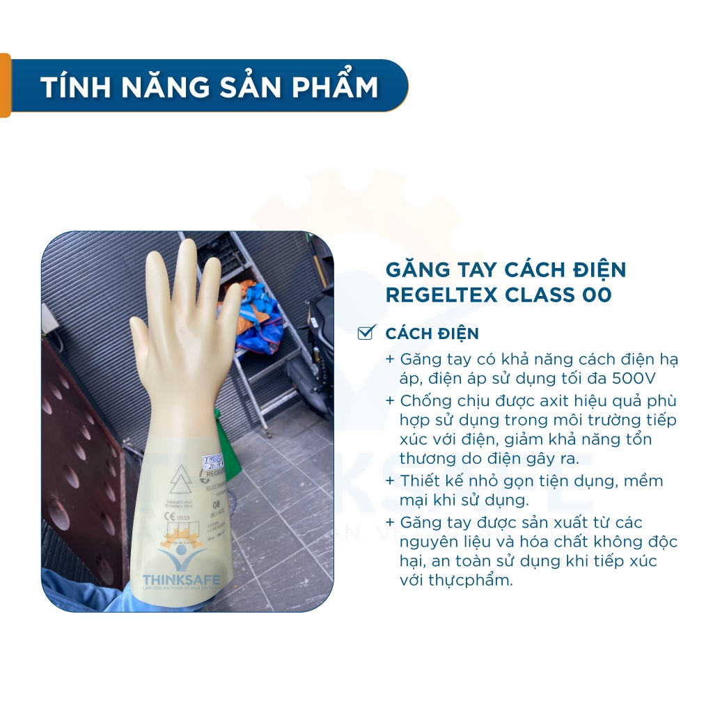 Găng tay cách điện hạ áp 500V Regeltex Class 00