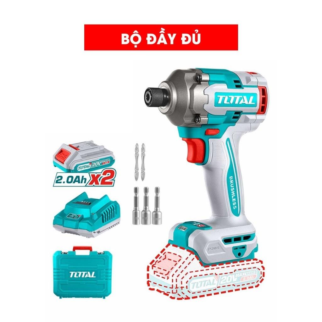 Máy siết vít dùng pin không chổi than TOTAL TIRLI2028, momen xoắn cực đại 285Nm, 3 tốc độ điều chỉnh