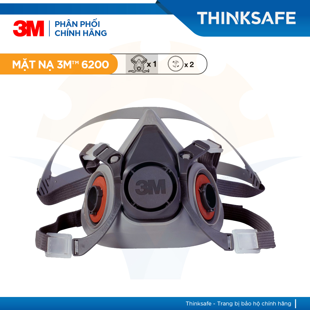 Bộ Mặt Nạ Phòng Độc 3M 6200 Kèm Phin 3M 2097 | Bụi mịn, khói hàn