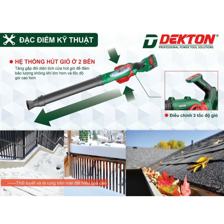 Thân máy thổi bụi, thổi lá Dekton M21-TB03 3 cấp chỉnh gió, chế độ xoay đa hướng, có thể bơm hơi, bơm bóng - Thinksafe