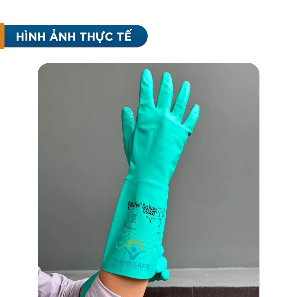 Găng tay cao su chống hóa chất Ansell 37-176 chuyên chống dầu nhớt, chống hoá chất thoáng khí, công nghiệp - THINKSAFE