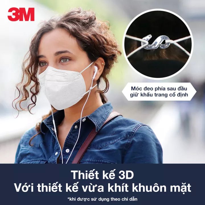 Khẩu Trang Hàn Quốc 3M 9013 Kháng Khuẩn Bụi Mịn | Màu trắng đen