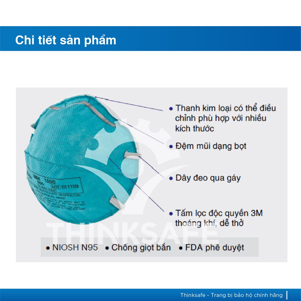 Khẩu Trang 3M 1860 Chính Hãng | Tiêu chuẩn N95