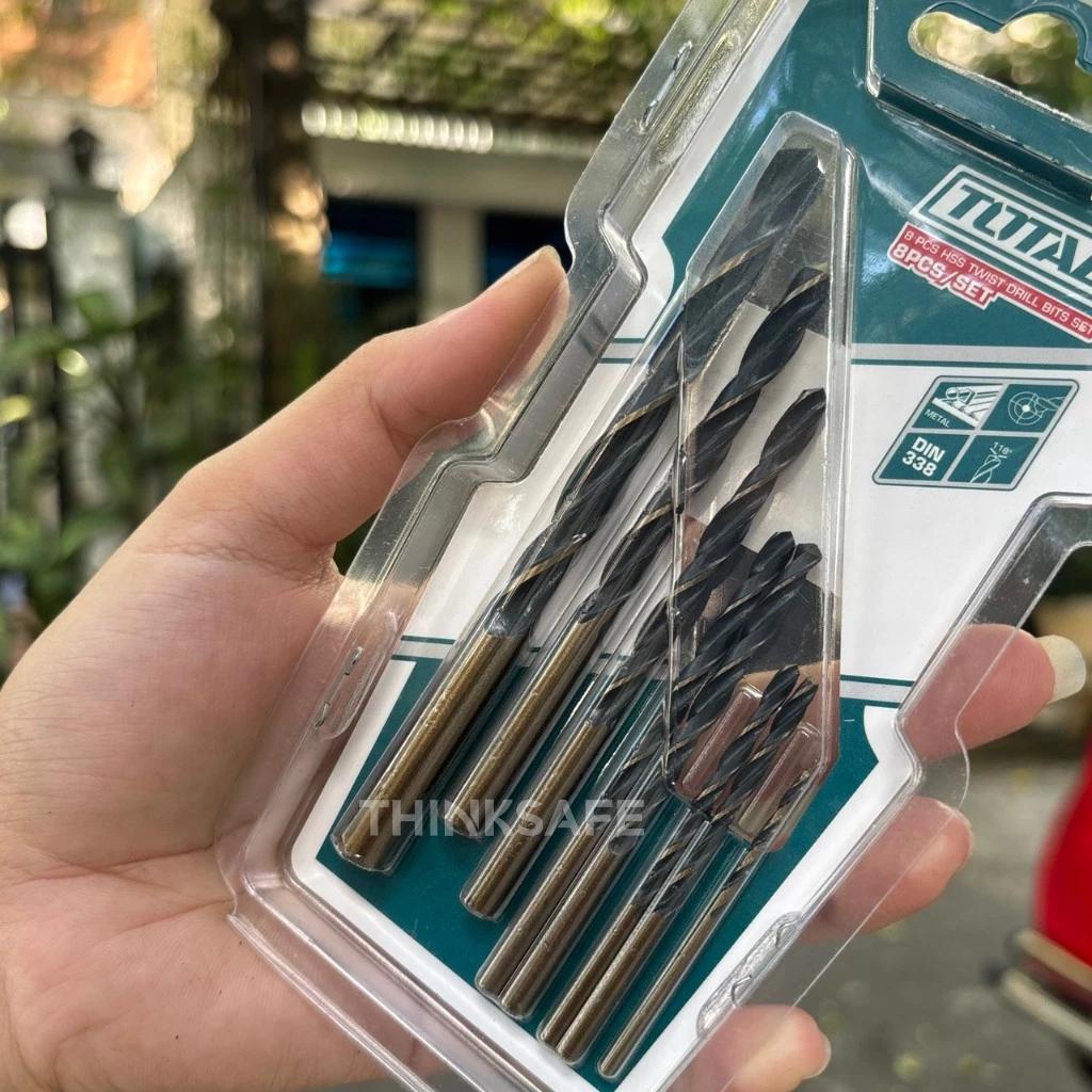 Bộ mũi khoan kim loại HSS 6-19 chi tiết Total nhiều kích thước 1-10mm Mũi khoan sắt, khoét lỗ kim loại -  Thinksafe