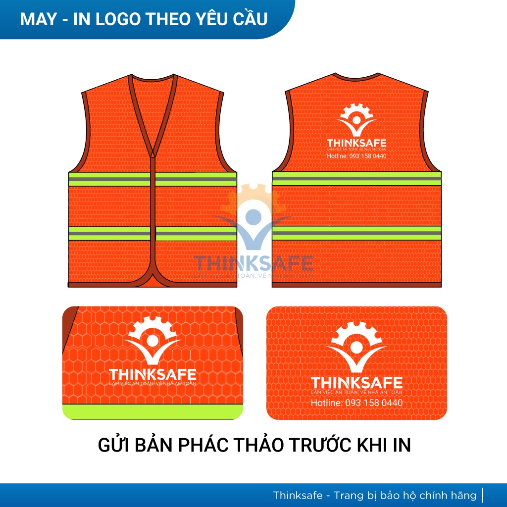 Áo phản quang vải lưới vải thoáng mát, mỏng nhẹ chuyên dùng cho công nghiệp, nhận may, in ấn theo yêu cầu - THINKSAFE