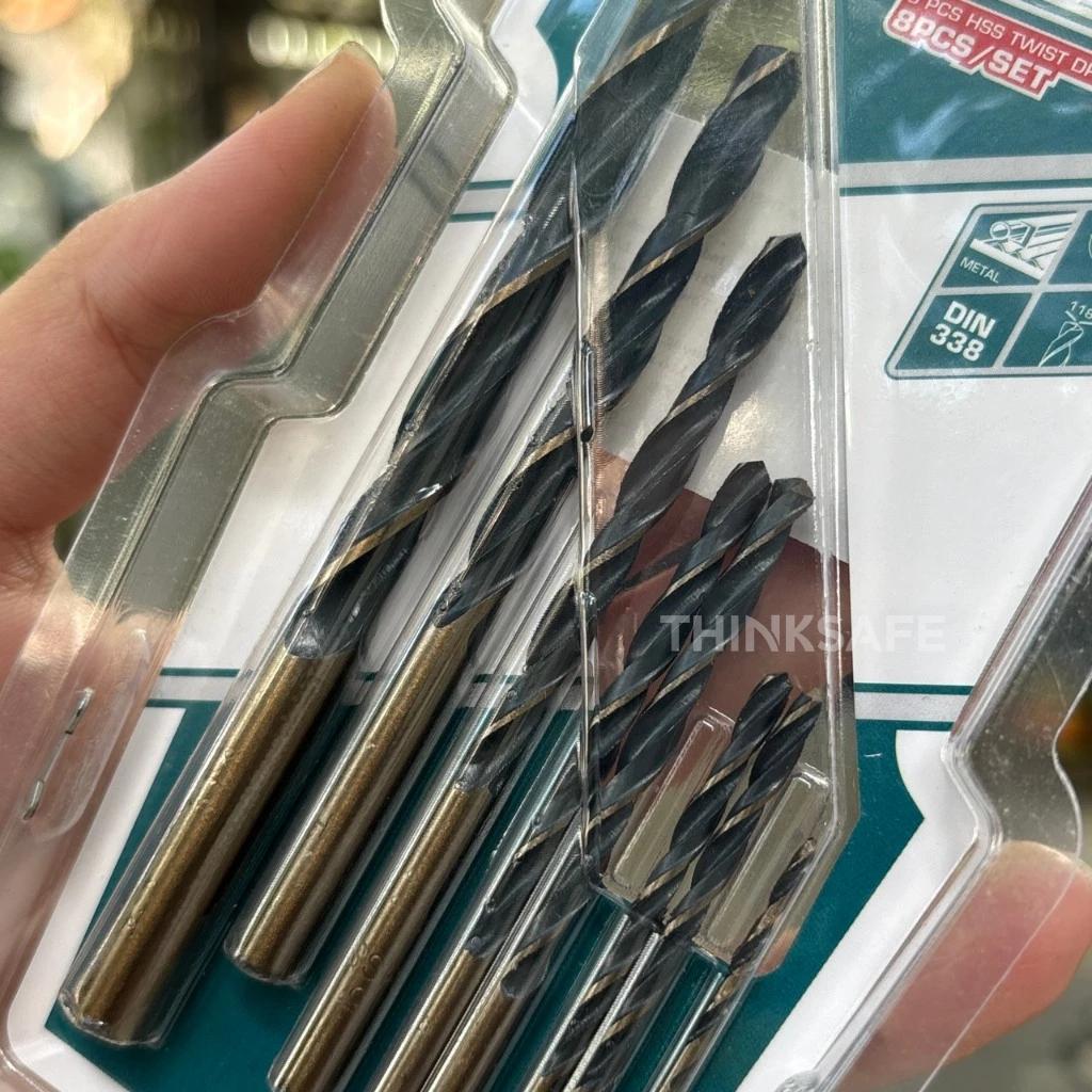 Bộ mũi khoan kim loại HSS 6-19 chi tiết Total nhiều kích thước 1-10mm Mũi khoan sắt, khoét lỗ kim loại -  Thinksafe