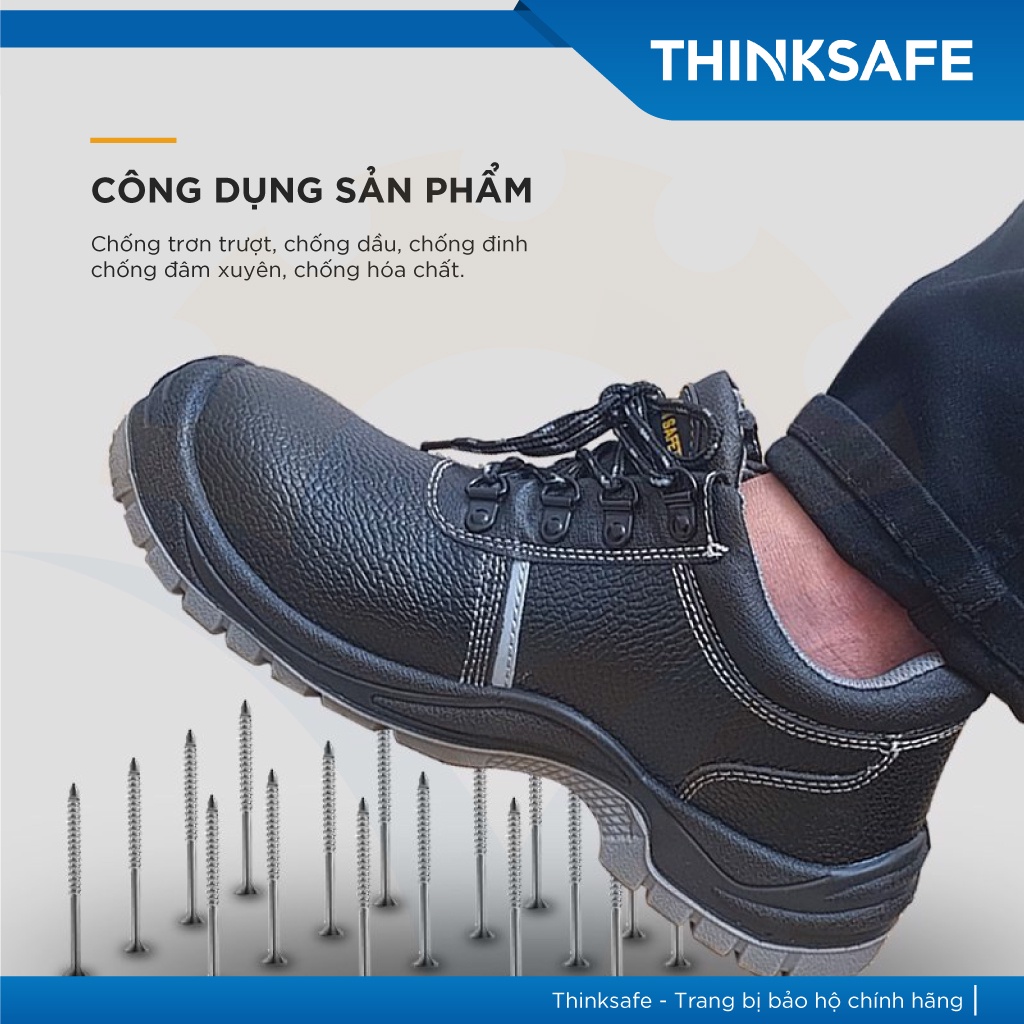 Giày bảo hộ lao động Titan da bò chống nước chống tĩnh điện chống đinh thời trang Giày Jogger chính hãng - THINKSAFE