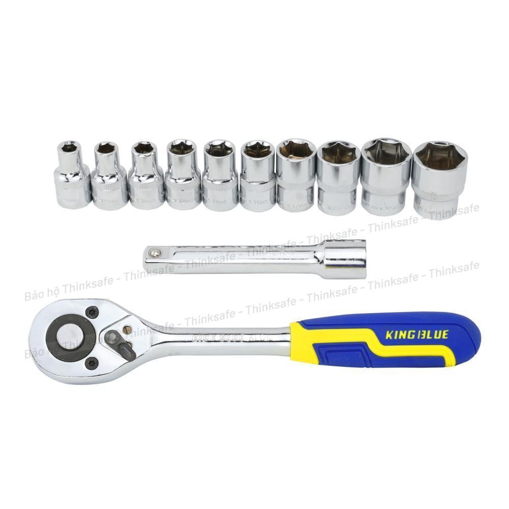 Bộ Cần Siết Tự Động Và Đầu Tuýp 12 Chi Tiết KingBlue 1/4 -1/2 inch thép crv siêu cứng, chịu lực, chịu nhiệt tốt