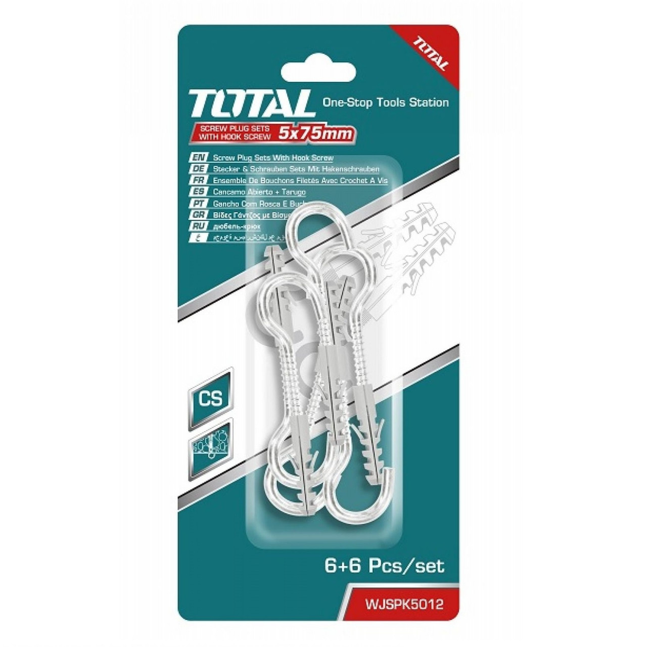 Bộ 6 tắc kê vít móc TOTAL WJSPK5012