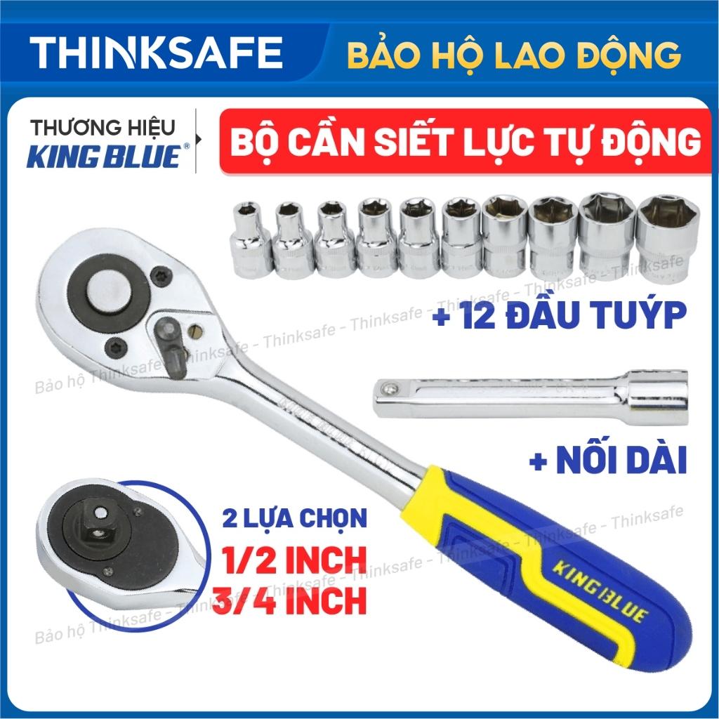 Bộ Cần Siết Tự Động Và Đầu Tuýp 12 Chi Tiết KingBlue 1/4 -1/2 inch thép crv siêu cứng, chịu lực, chịu nhiệt tốt