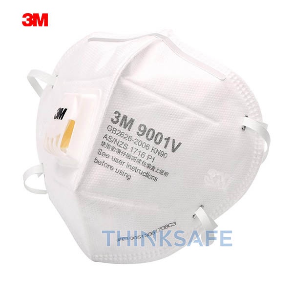 Khẩu trang có van 3M 9001V 3D kháng khuẩn chống bụi mịn phòng dịch dùng trong y tế Khẩu trang 3M chính hãng - THINKSAFE