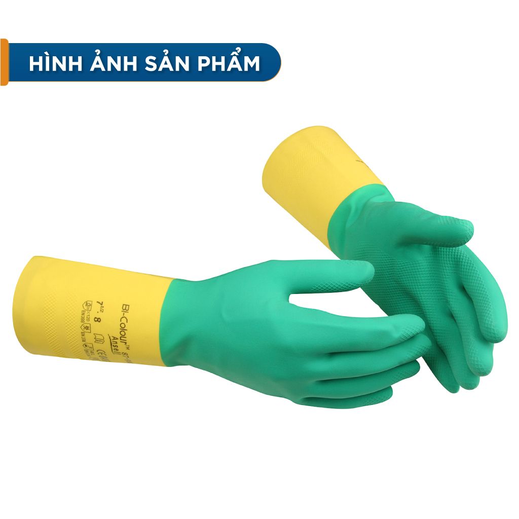 Găng tay chống hóa chất nặng Ansell Bi Colour 87 900