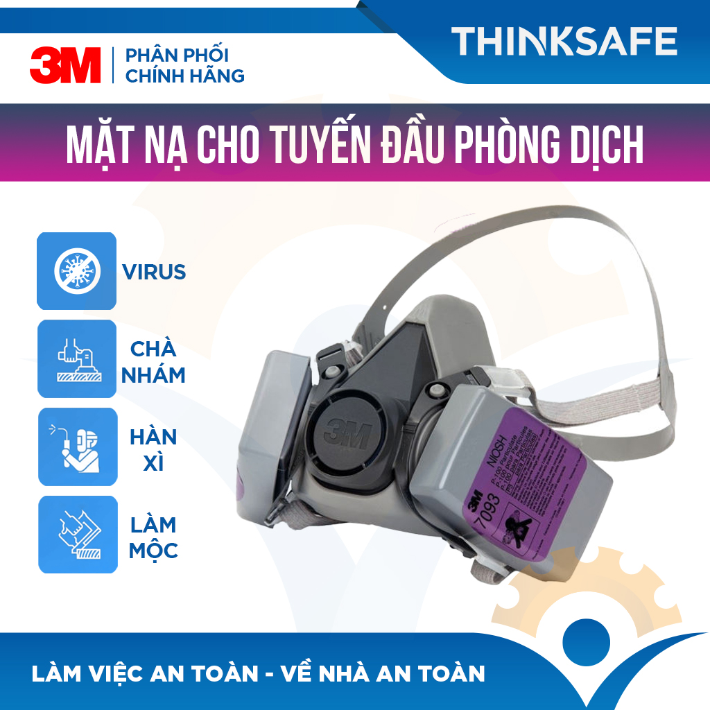 Mặt Nạ Phòng Độc 3M 6200 Kèm Phin Lọc 7093 | Chính Hãng