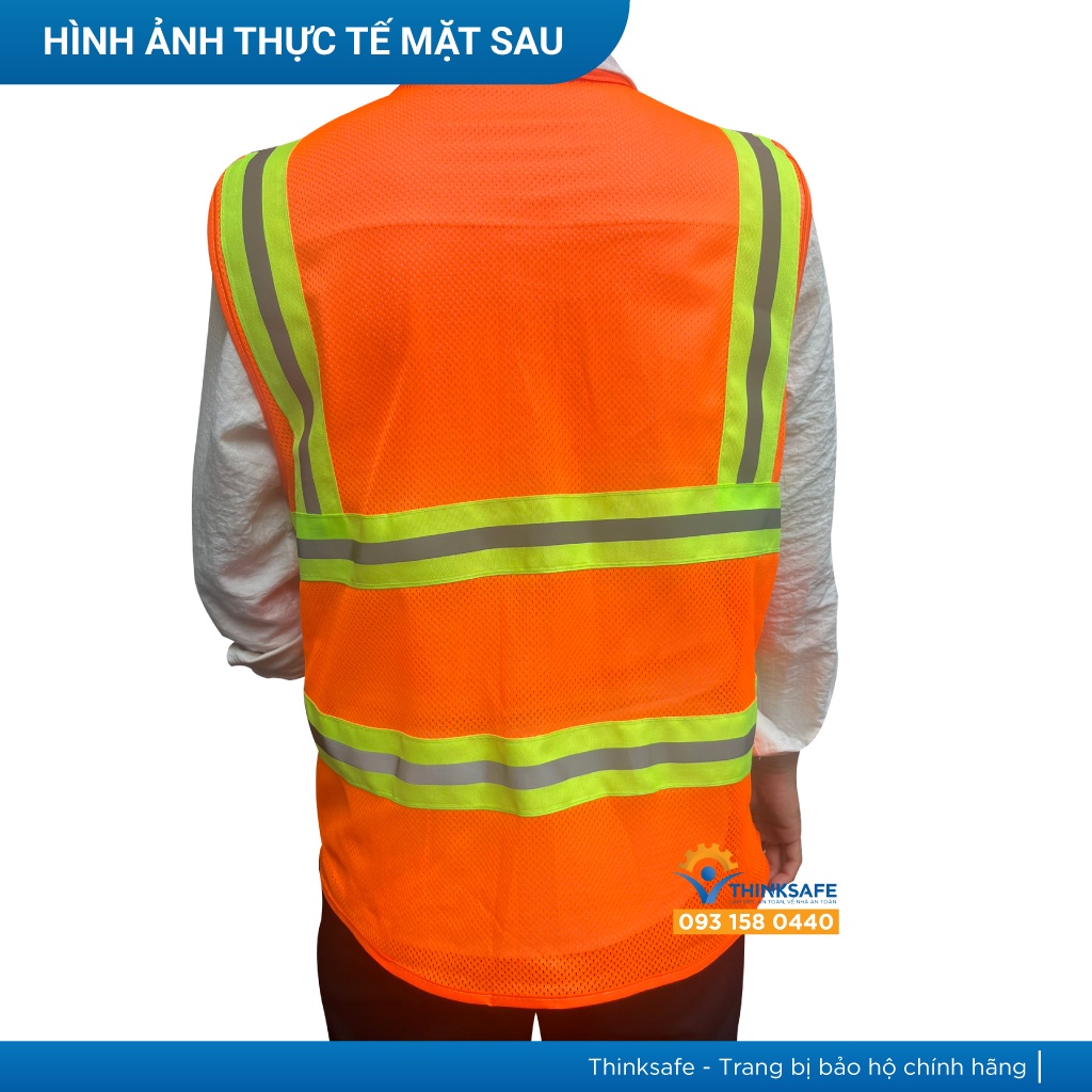 Áo phản quang vải lưới vải thoáng mát, mỏng nhẹ chuyên dùng cho công nghiệp, nhận may, in ấn theo yêu cầu - THINKSAFE