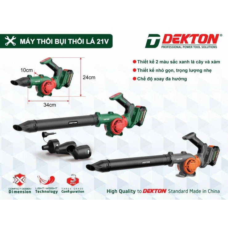 Thân máy thổi bụi, thổi lá Dekton M21-TB03 3 cấp chỉnh gió, chế độ xoay đa hướng, có thể bơm hơi, bơm bóng - Thinksafe