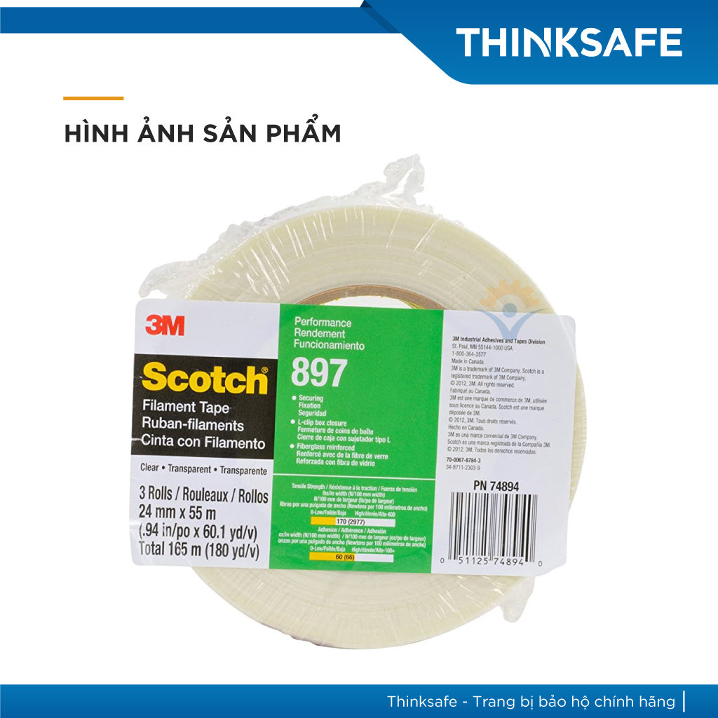 Băng keo gia cường sợi thuỷ tinh 3M Scotch Filament Tape 897