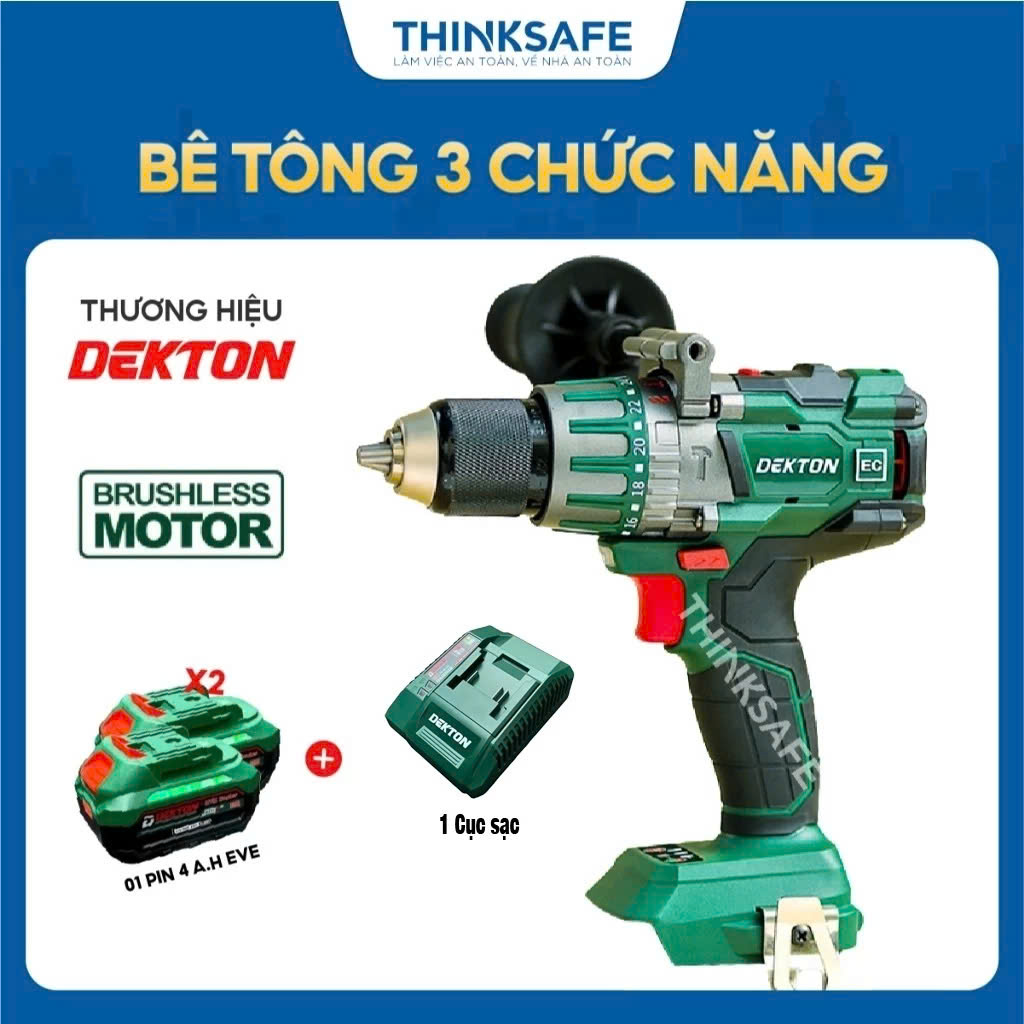 Combo: Khoan DEKTON-M21-ID13120PLUS - 2PIN 4000EVE - 1 SẠC S40PLUS