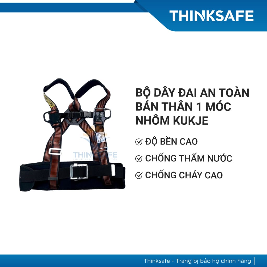 Bộ dây đai an toàn bán thân 1 móc nhôm Kukje