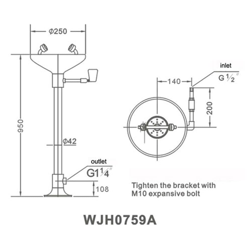 Bồn rửa mắt khẩn cấp WJH0759A