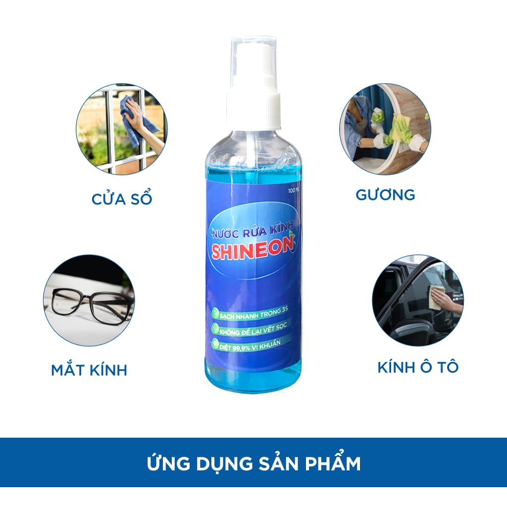 Chai nước rửa kính cao cấp Shineon siêu sạch, bóng loáng