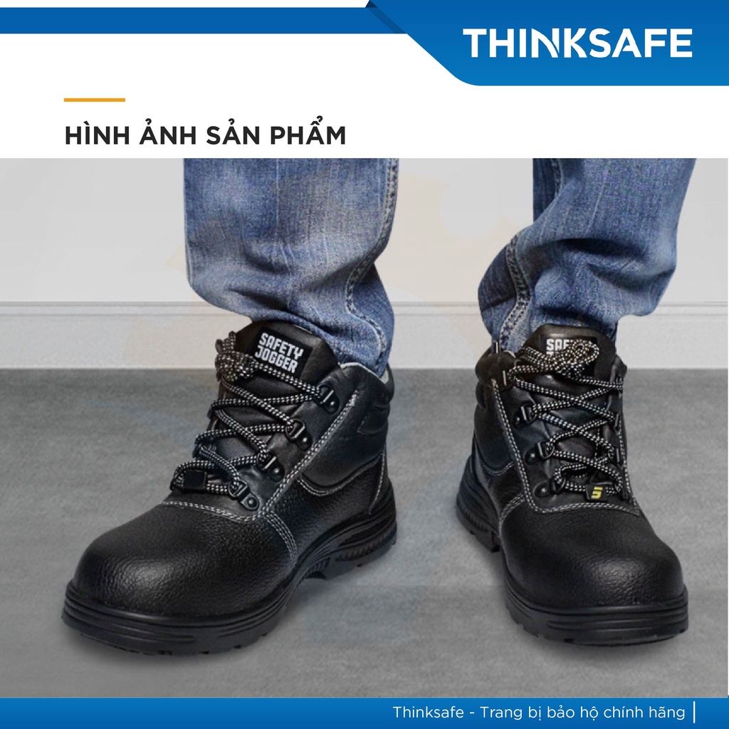 Giày Jogger Rena da thật chống đinh, chống nước Giày công trình thể thao thời trang cao cấp chính hãng - THINKSAFE