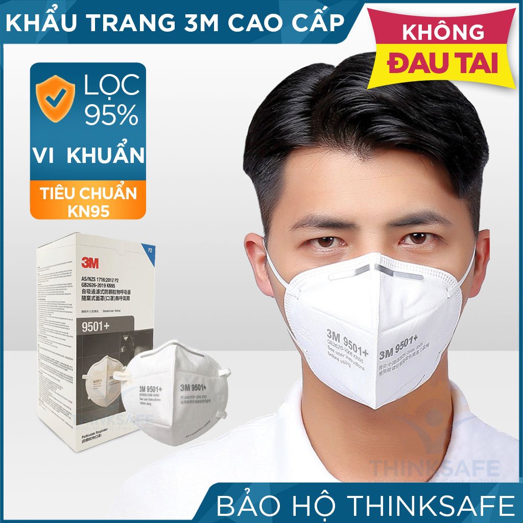 Khẩu trang có van 3M 9001V 3D kháng khuẩn chống bụi mịn phòng dịch dùng trong y tế Khẩu trang 3M chính hãng - THINKSAFE