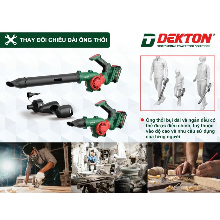 Thân máy thổi bụi, thổi lá Dekton M21-TB03 3 cấp chỉnh gió, chế độ xoay đa hướng, có thể bơm hơi, bơm bóng - Thinksafe