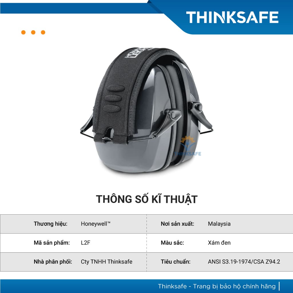 Chụp tai chống ồn Leightning L2F giảm ồn 32 dB chụp giảm ồn bảo vệ tai, giảm ồn cao cấp, thoải mái - THINKSAFE