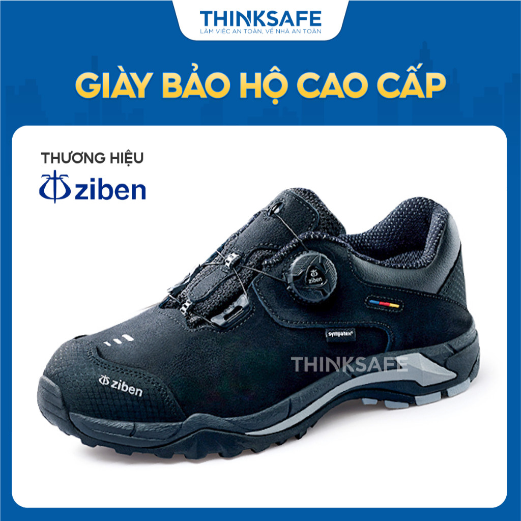 Giày bảo hộ Hàn Quốc Ziben 203 màu đen, chống thấm nước, thoáng khí, khóa vặn tiện lợi, kiểu dáng thời trang, chính hãng