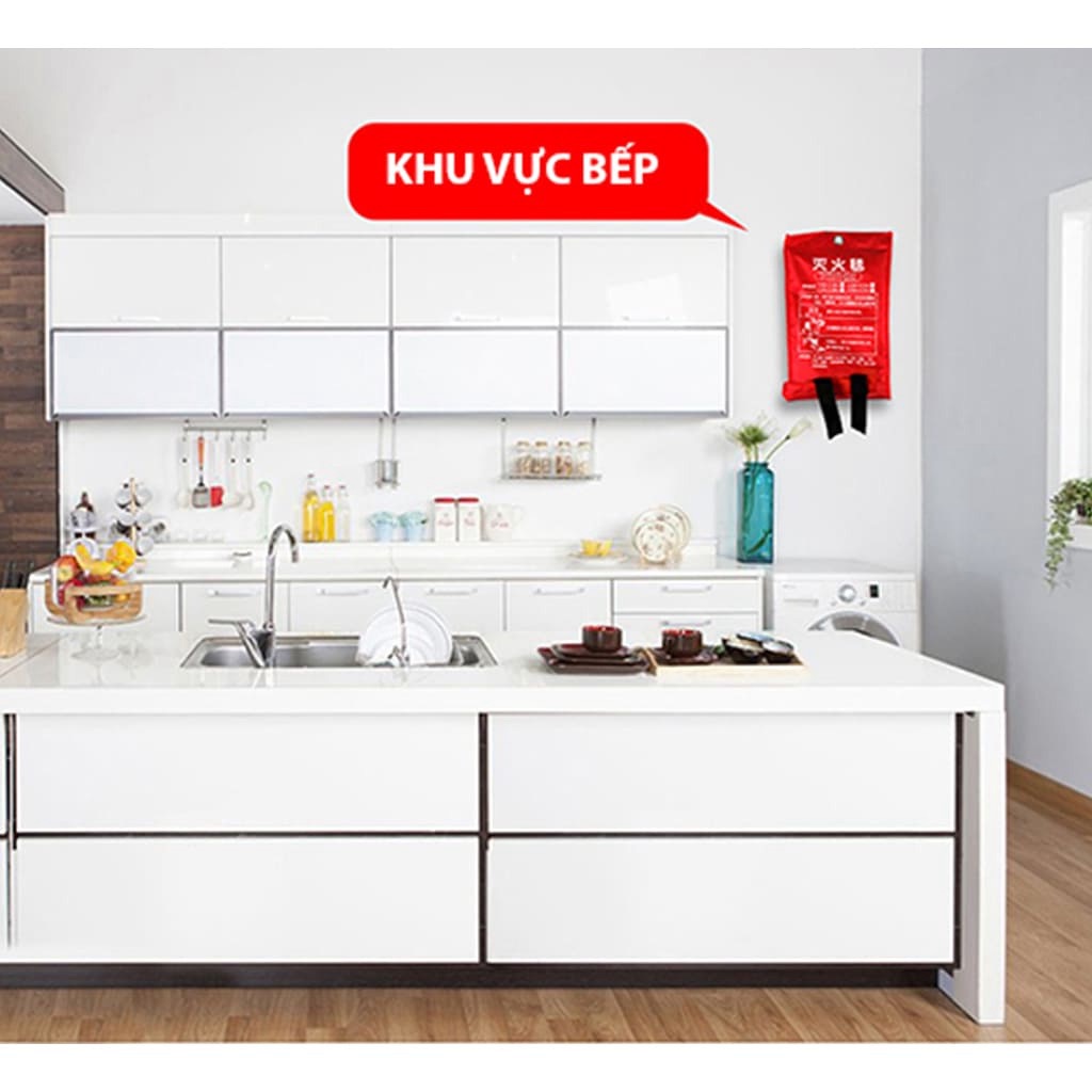 Chăn dập lửa sợi thủy tinh, chịu nhiệt độ cao, kích thước 1m2 và 2m dễ sử dụng, bạt phủ máy móc khi hàn - THINKSAFE