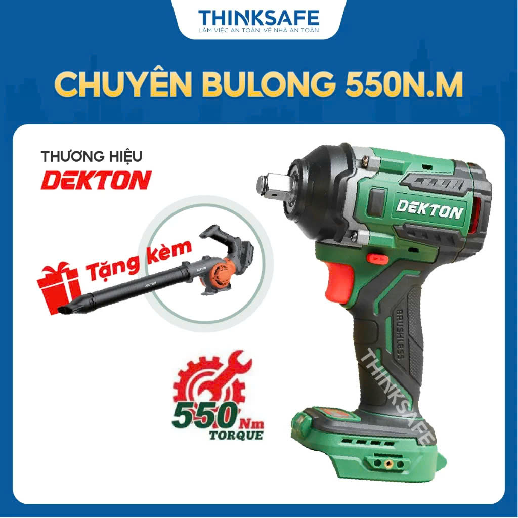 Combo: Máy bulong DEKTON-M21-IW550PRO + 1Pin 4000EVE + 1 Sạc 4.0 + Quà TB03