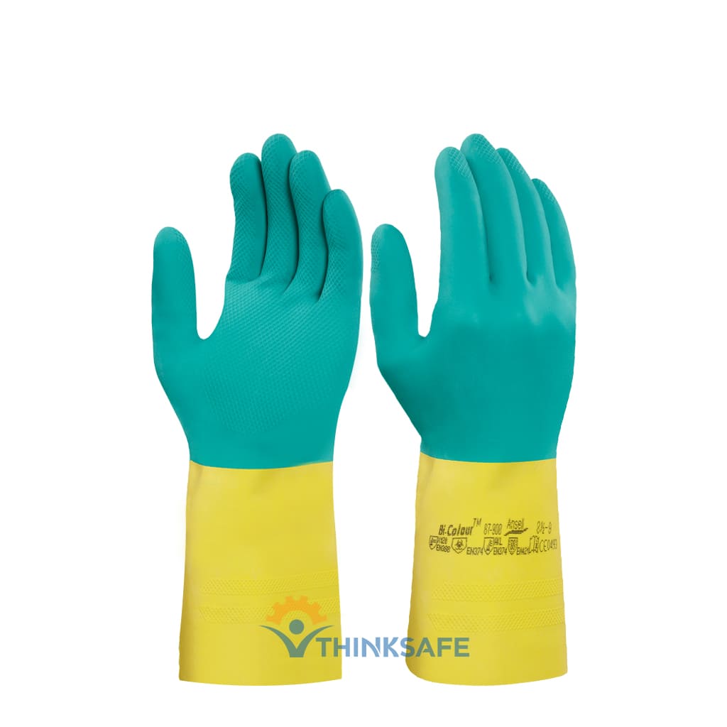 Găng tay chống hóa chất nặng Ansell Bi Colour 87 900