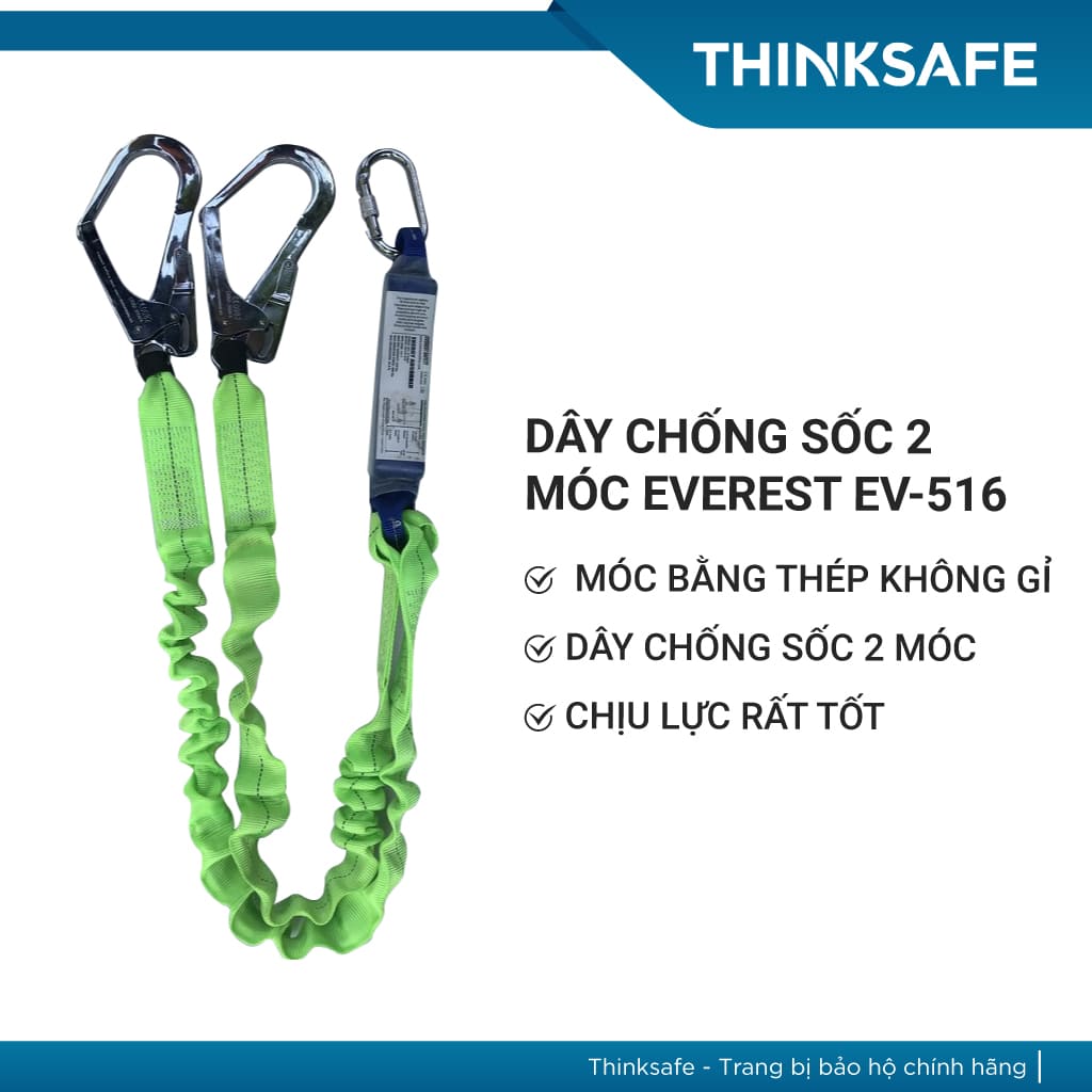 Dây an toàn chống sốc 2 móc Everest Ev516