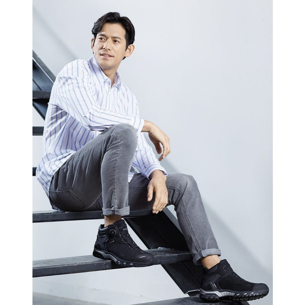 Giày bảo hộ Hàn Quốc Ziben 207 Cao cổ màu đen, chống thấm nước, khóa vặn tiện lợi Giày Ziben chính hãng da bò tự nhiên