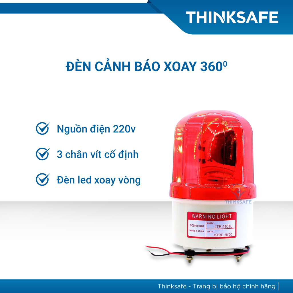 Đèn Cảnh Báo Xoay 360 độ | Dùng điện 220V - Không còi