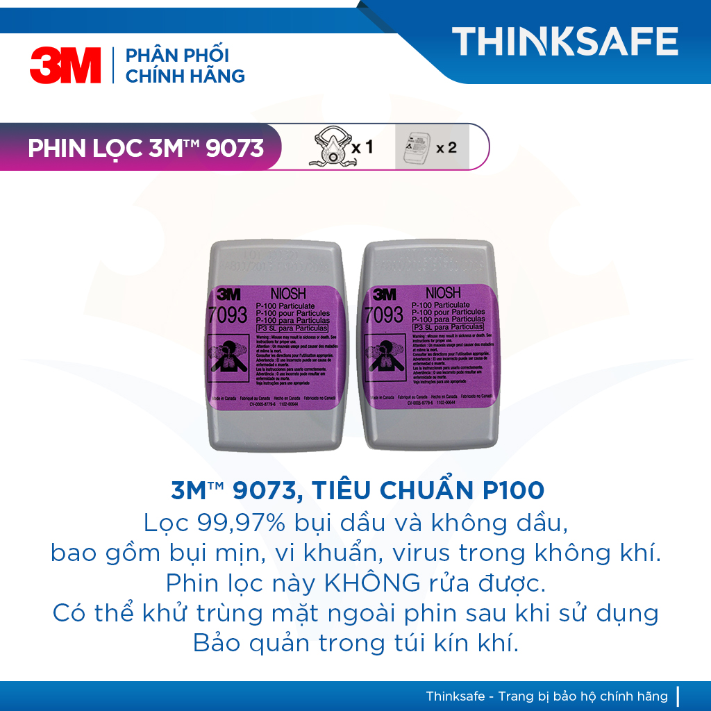 Mặt Nạ Phòng Độc 3M 6200 Kèm Phin Lọc 7093 | Chính Hãng