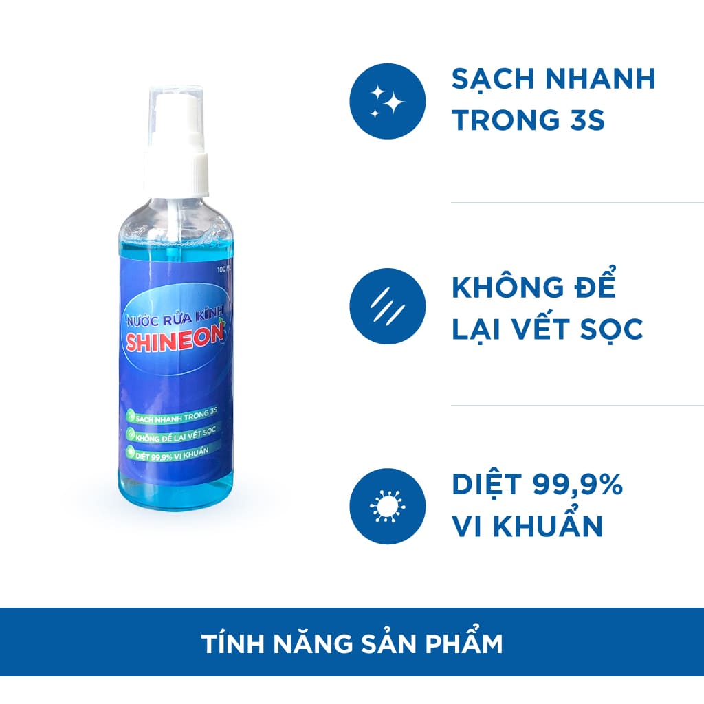 Chai nước rửa kính cao cấp Shineon siêu sạch, bóng loáng