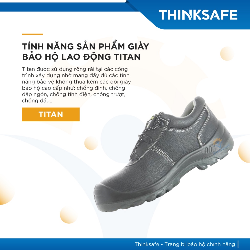 Giày bảo hộ lao động Titan da bò chống nước chống tĩnh điện chống đinh thời trang Giày Jogger chính hãng - THINKSAFE
