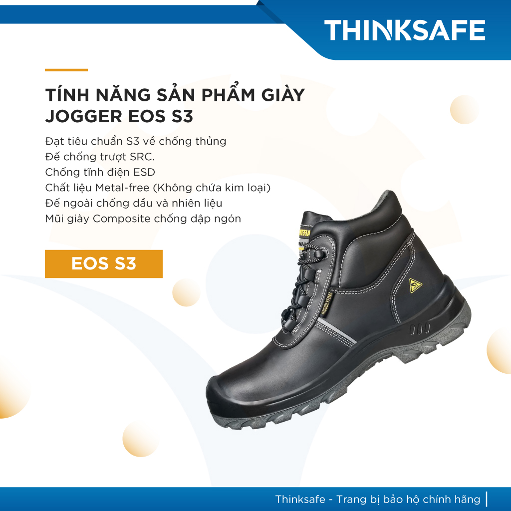 Giày Bảo Hộ Lao Động Safety Jogger EOS S3 ESD Metal Free SRC