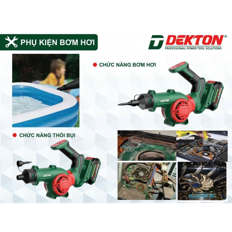 Thân máy thổi bụi, thổi lá Dekton M21-TB03 3 cấp chỉnh gió, chế độ xoay đa hướng, có thể bơm hơi, bơm bóng - Thinksafe