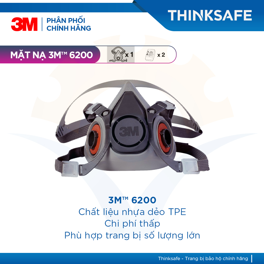 Mặt Nạ Phòng Độc 3M 6200 Kèm Phin Lọc 7093 | Chính Hãng