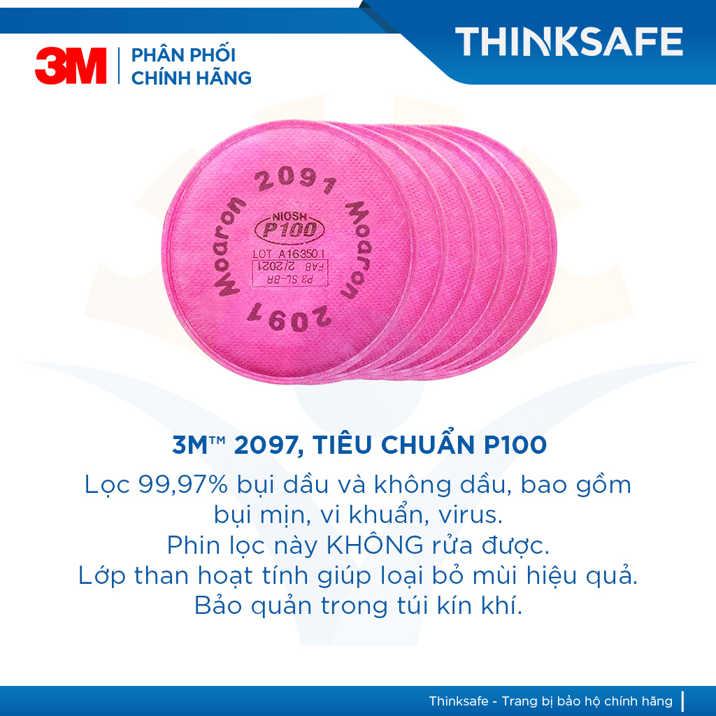 Phin lọc 3M 2097 | Khói độc, bụi mịn