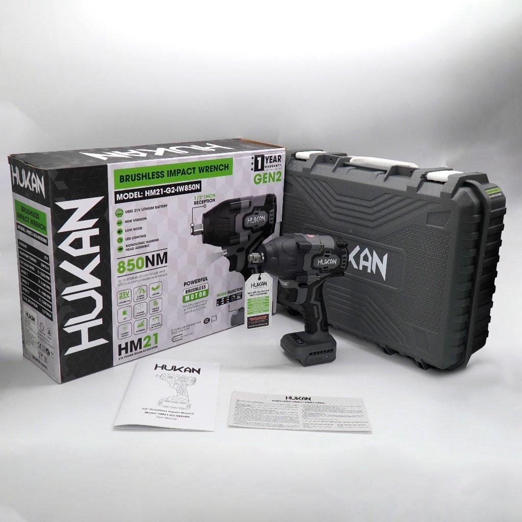 Máy siết bulong pin HUKAN HM21-G2-IW850N, Lực siết 850Nm,  Đầu bulong đặc 1/2, Động cơ Không chổi than