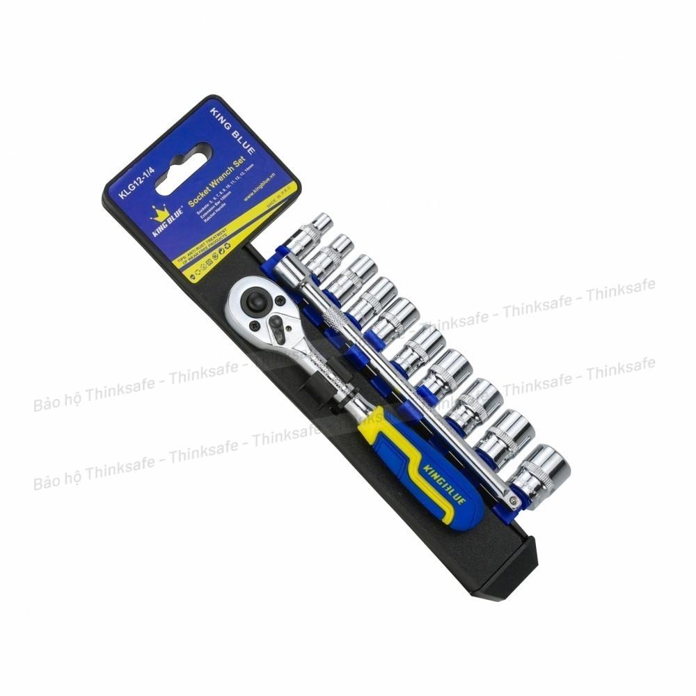 Bộ Cần Siết Tự Động Và Đầu Tuýp 12 Chi Tiết KingBlue 1/4 -1/2 inch thép crv siêu cứng, chịu lực, chịu nhiệt tốt