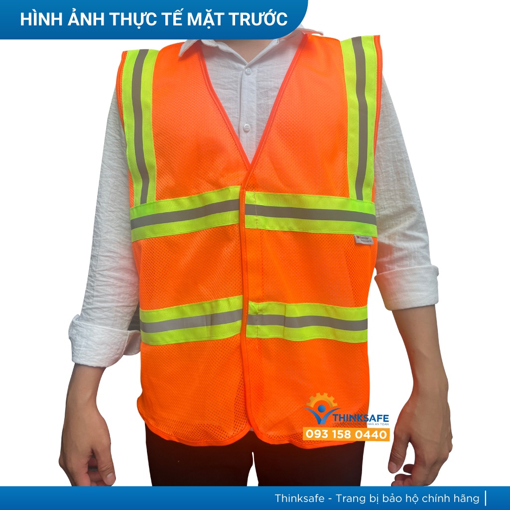 Áo phản quang vải lưới vải thoáng mát, mỏng nhẹ chuyên dùng cho công nghiệp, nhận may, in ấn theo yêu cầu - THINKSAFE