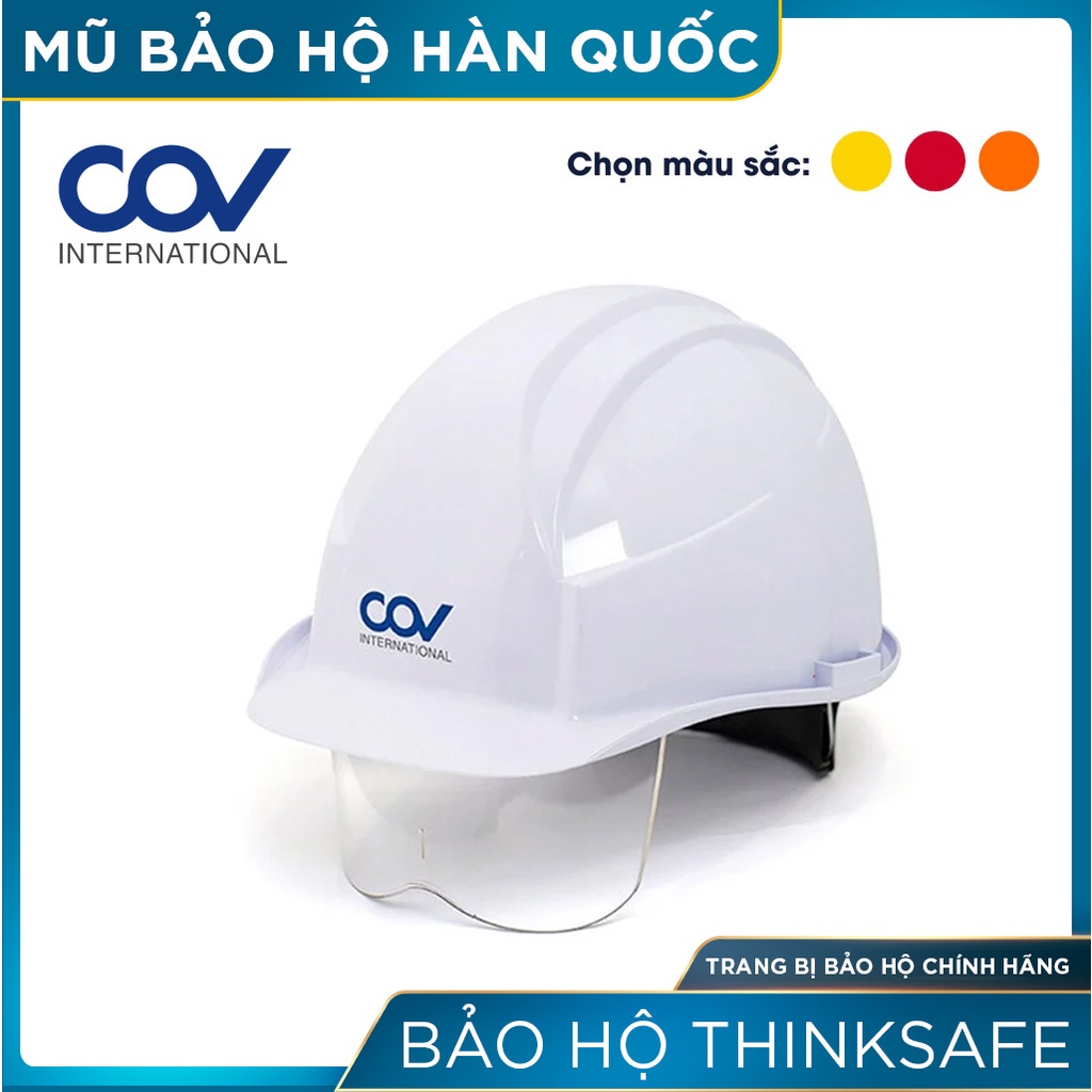 Nón bảo hộ  mũ lao động VINAH-E002 cao cấp COV Hàn Quốc, nhựu ABS bảo vệ đầu, chống va đập đâm xuyên